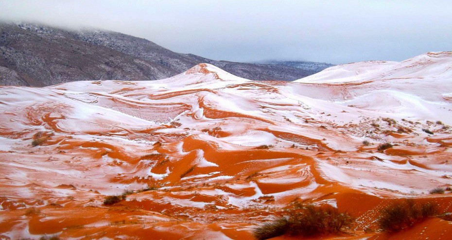 В пустыне Сахара впервые за 37 лет выпал снег 
