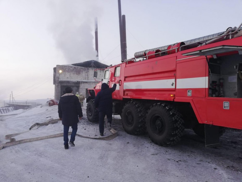 В Амге загорелась котельная