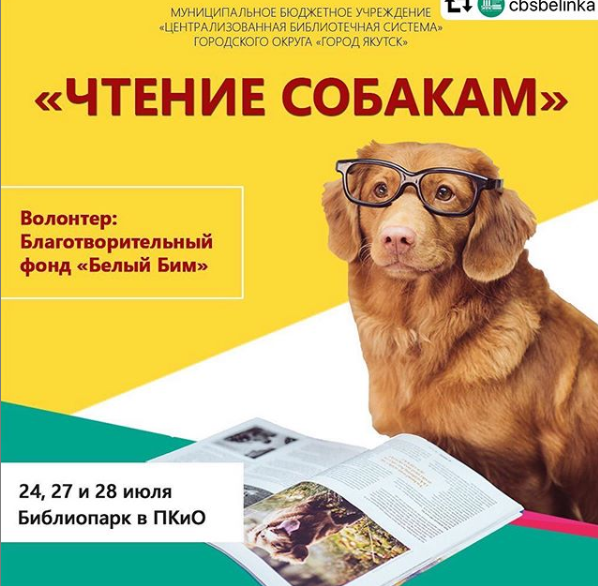 Юных якутян приглашают в Лесную библиотеку читать книги собакам 