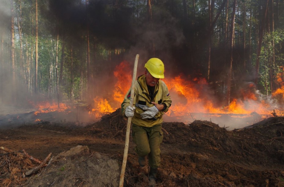 Вблизи Якутска бушует лесной пожар площадью 9 га 