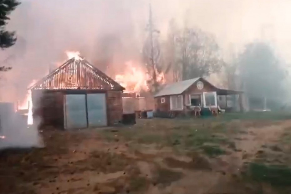 В селе Арылах в Якутии лесной пожар уничтожил три жилых дома